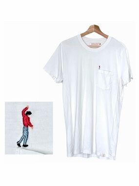 Revolution.eu Organic Cotton Pocket T-Shirt w/ Embroidered Brand Figure Medium